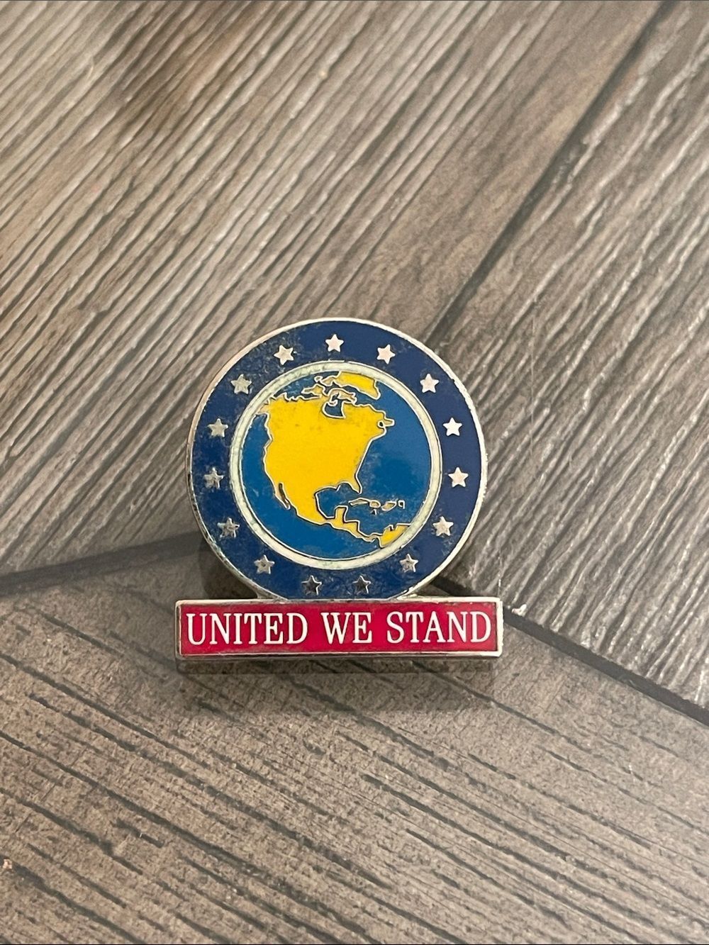 Vintage United We Stand" North America Collectible Lapel Pin